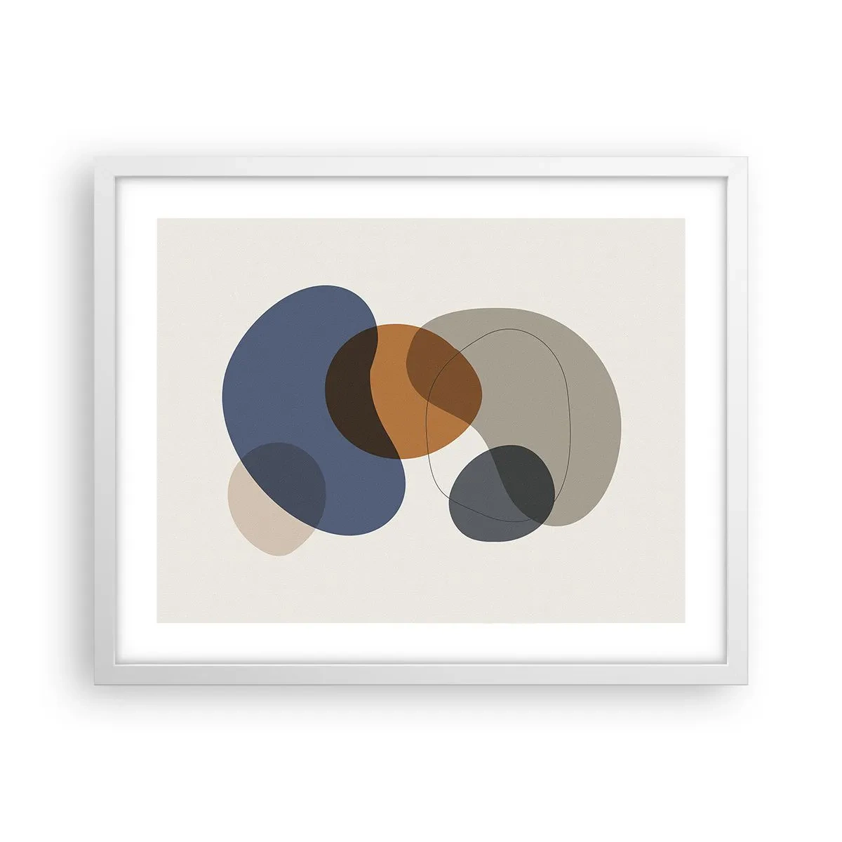 Poster in white frmae - Drops of Colours - 50x40 cm