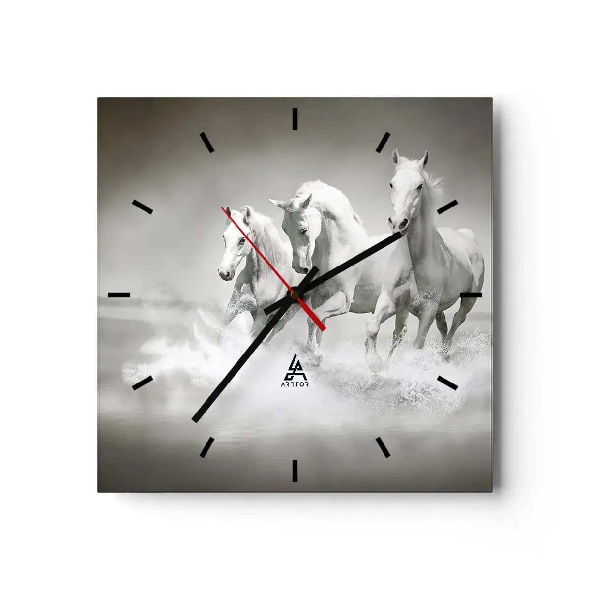 Wall clock - Clock on glass - White Madness - 40x40 cm