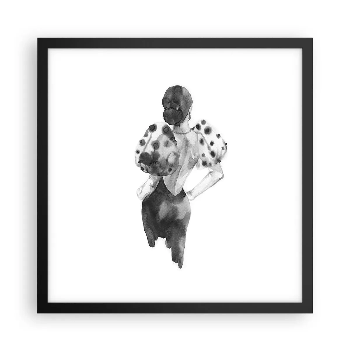 Poster in black frame - She Passed by - 40x40 cm