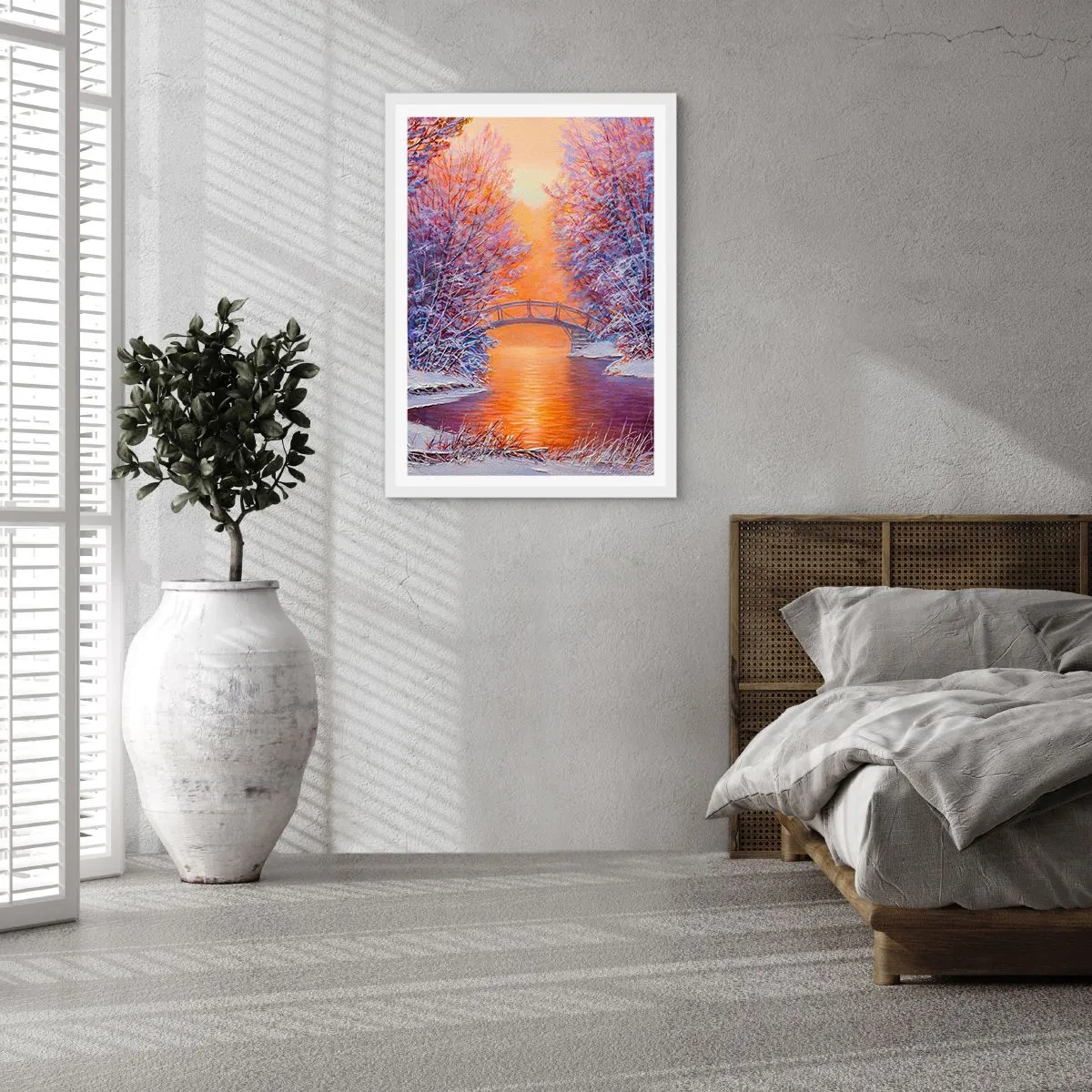 Poster in white frmae - Let's Meet Here - 30x40 cm