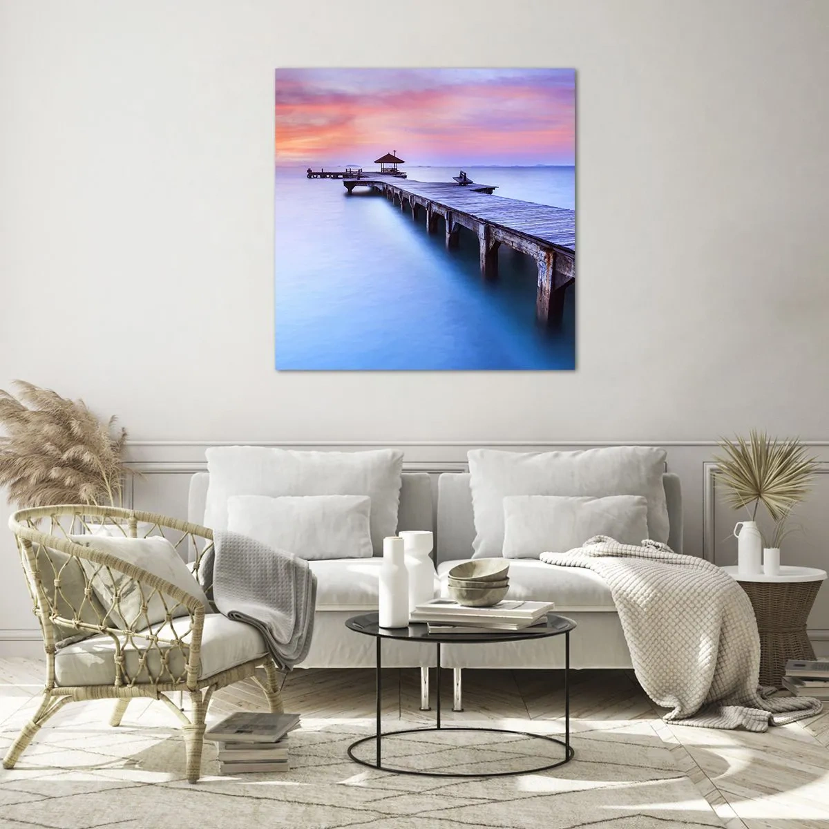 Glass picture - Sea of Calm to the Horizon - 30x30 cm