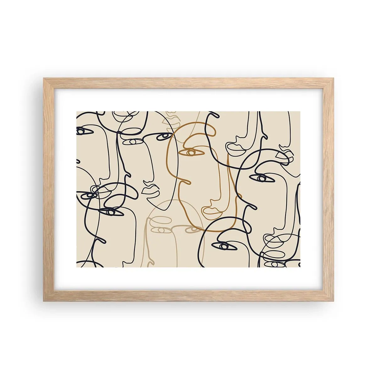 Poster in light oak frame - Multiplied Portrait - 40x30 cm