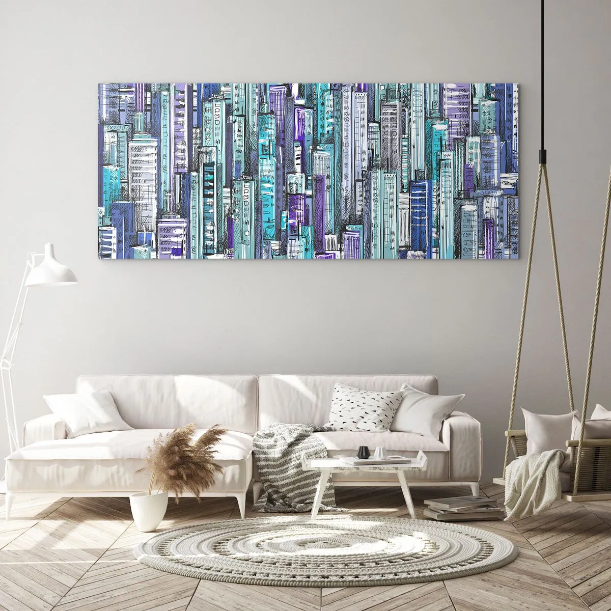 Glass picture - Blue as the Sky - 140x50 cm