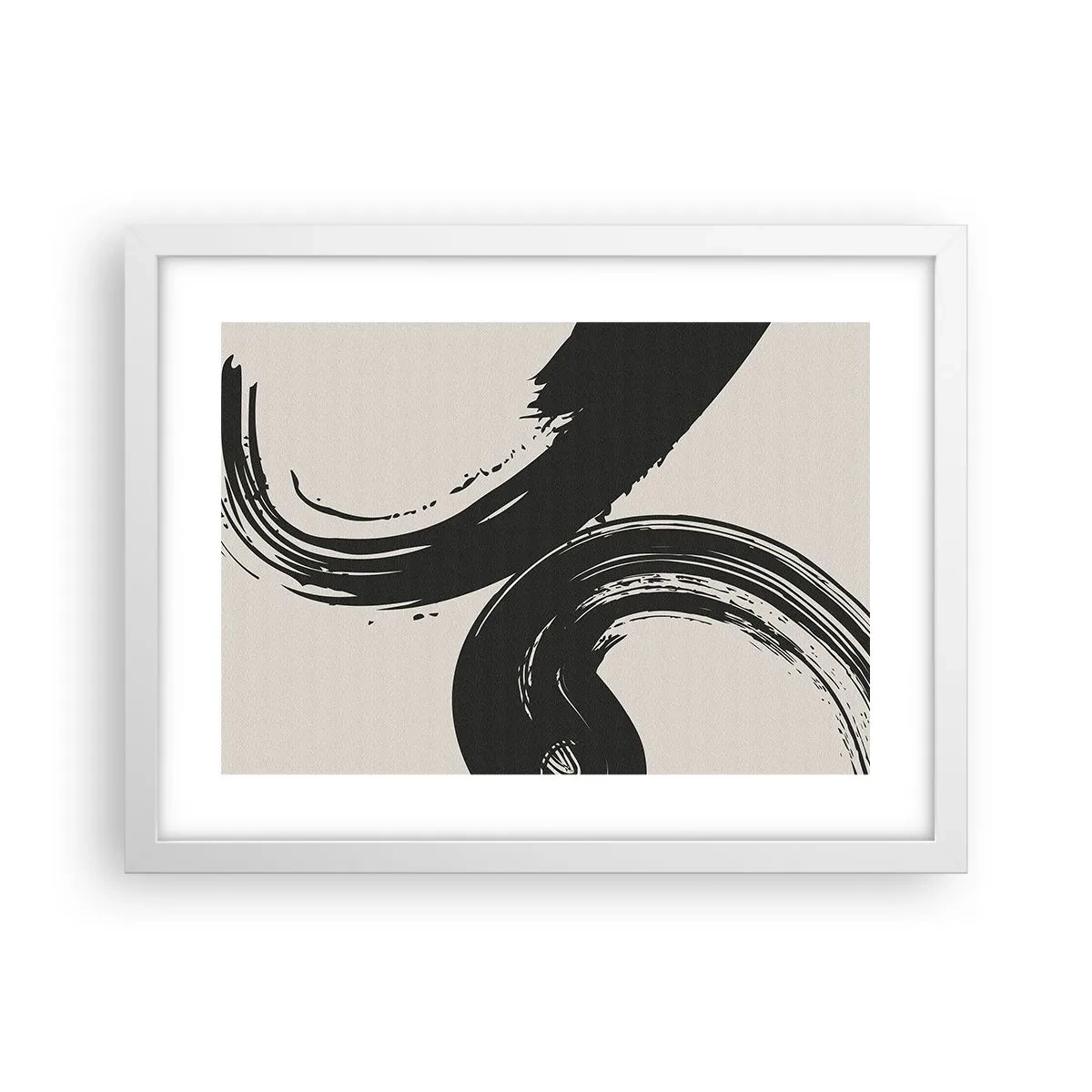 Poster in white frmae - With Big Circural Strokes - 40x30 cm