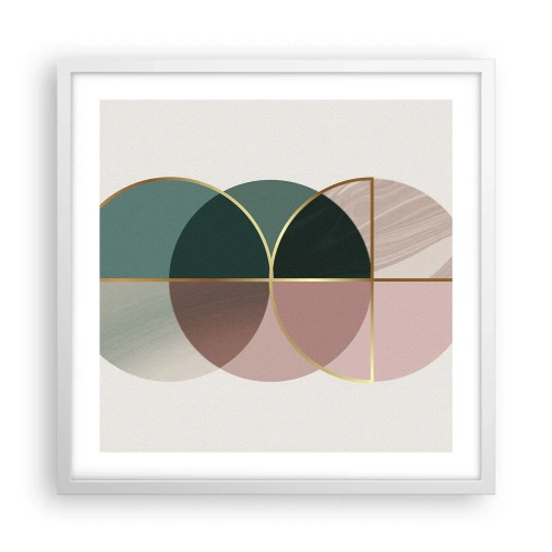 Poster in white frmae - Circle after Circle - 50x50 cm