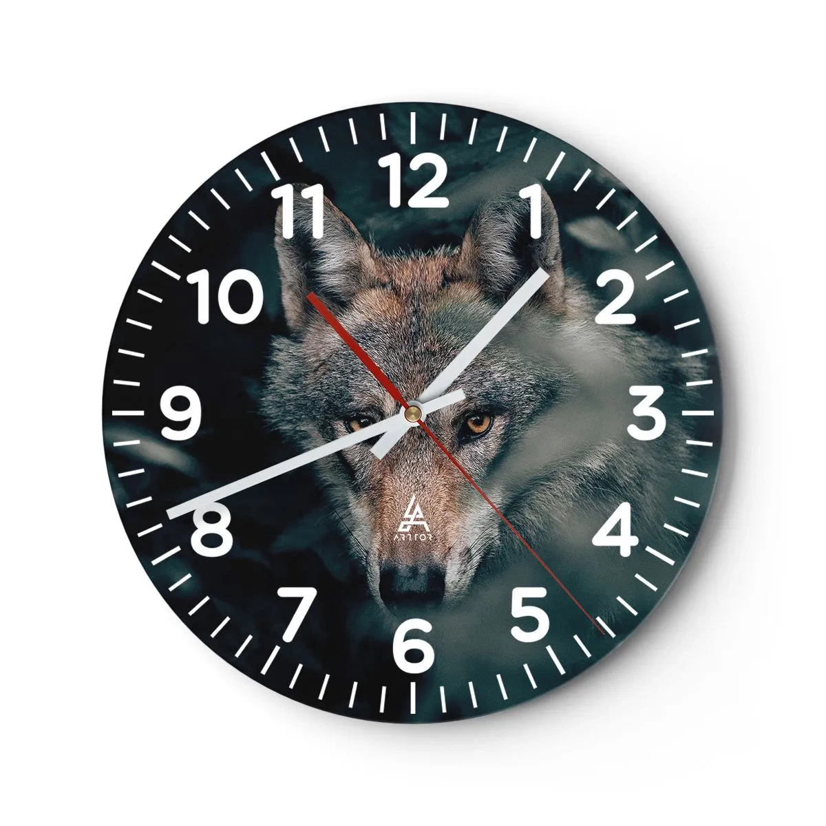 Wall clock - Clock on glass - Hunter - 40x40 cm