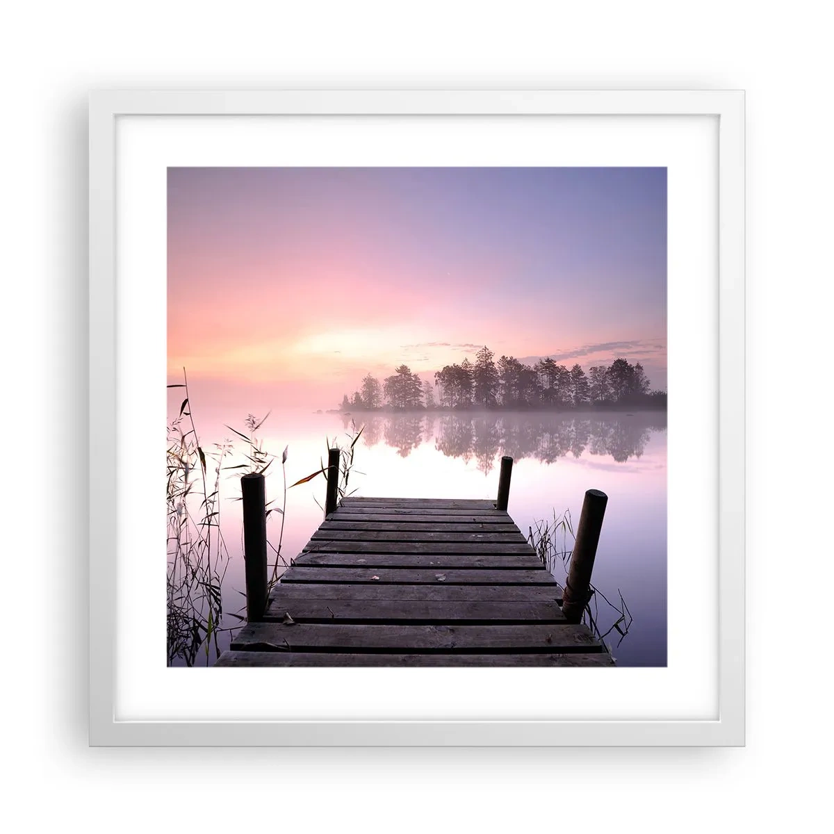 Poster in white frmae - Out from a Lilac Fog… - 40x40 cm