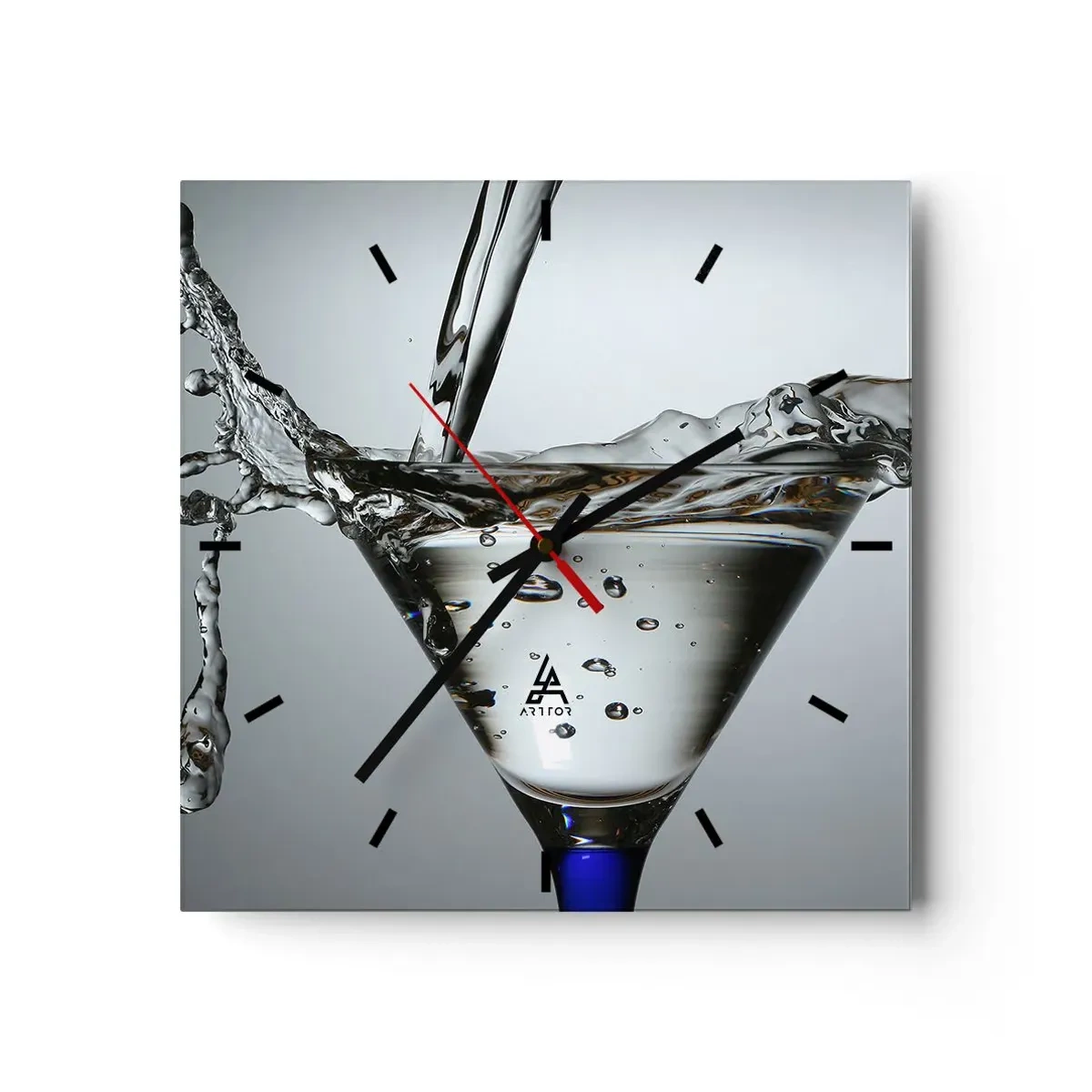 Wall clock - Clock on glass - On the Brim of a Glass - 40x40 cm