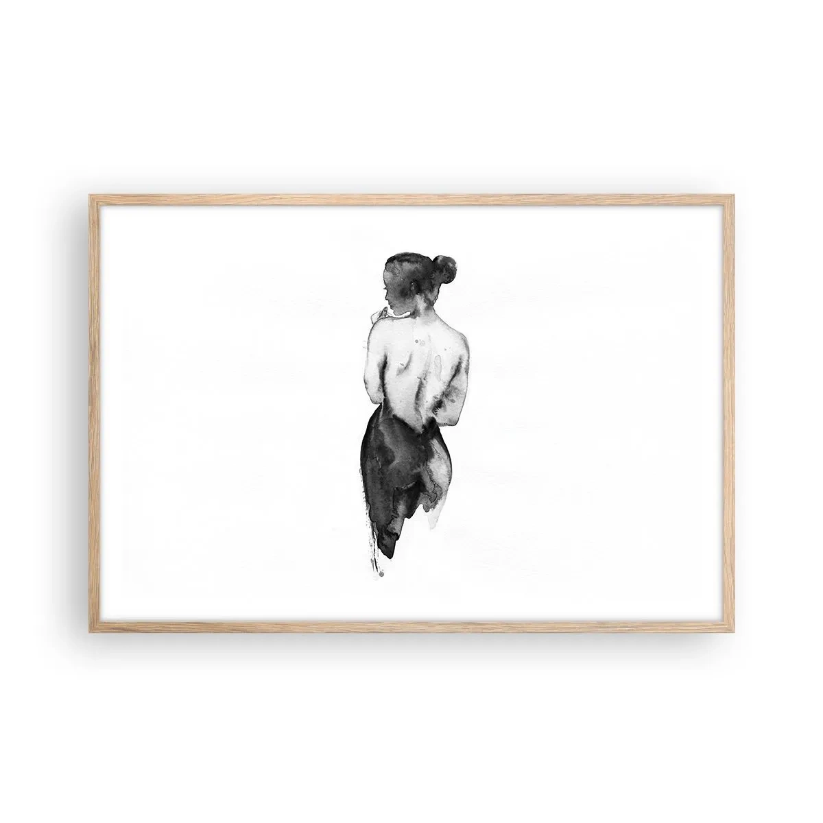 Poster in light oak frame - By Her Side the World Disappears - 91x61 cm