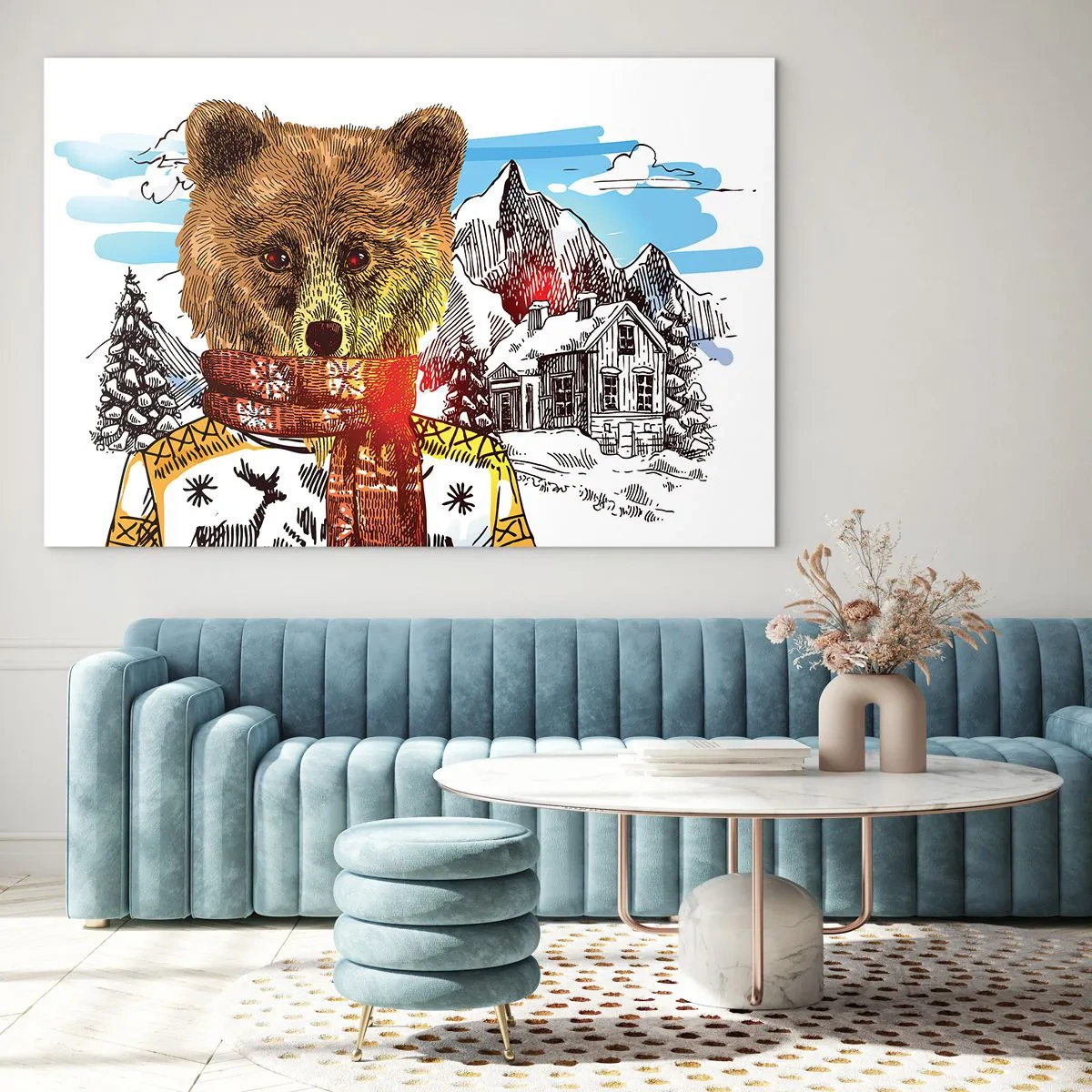 Glass picture - Little Bear's Hut - 100x70 cm