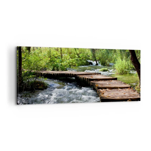 Canvas picture - By the Foamy Cascade - 100x40 cm