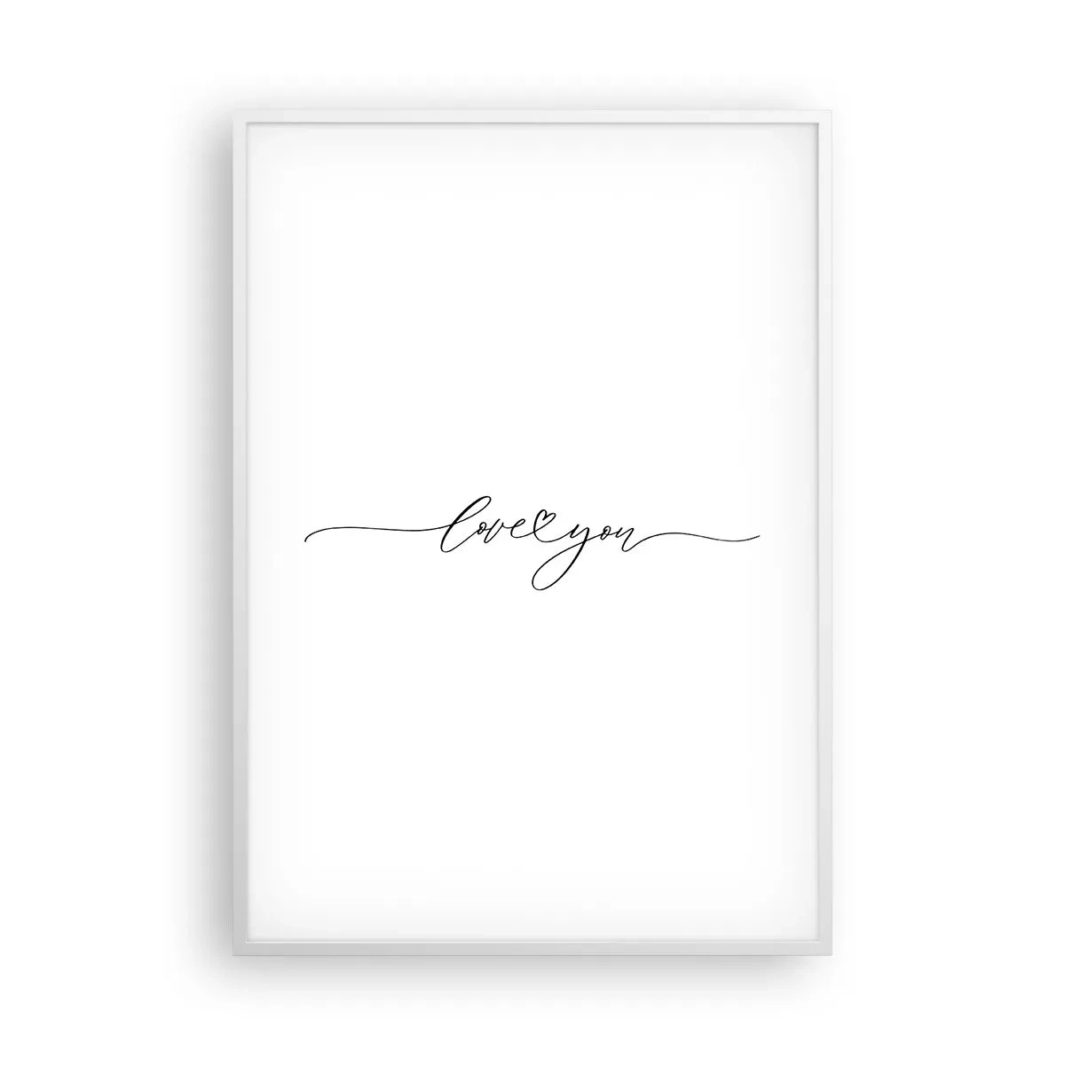 Poster in white frmae - Black on White - 70x100 cm