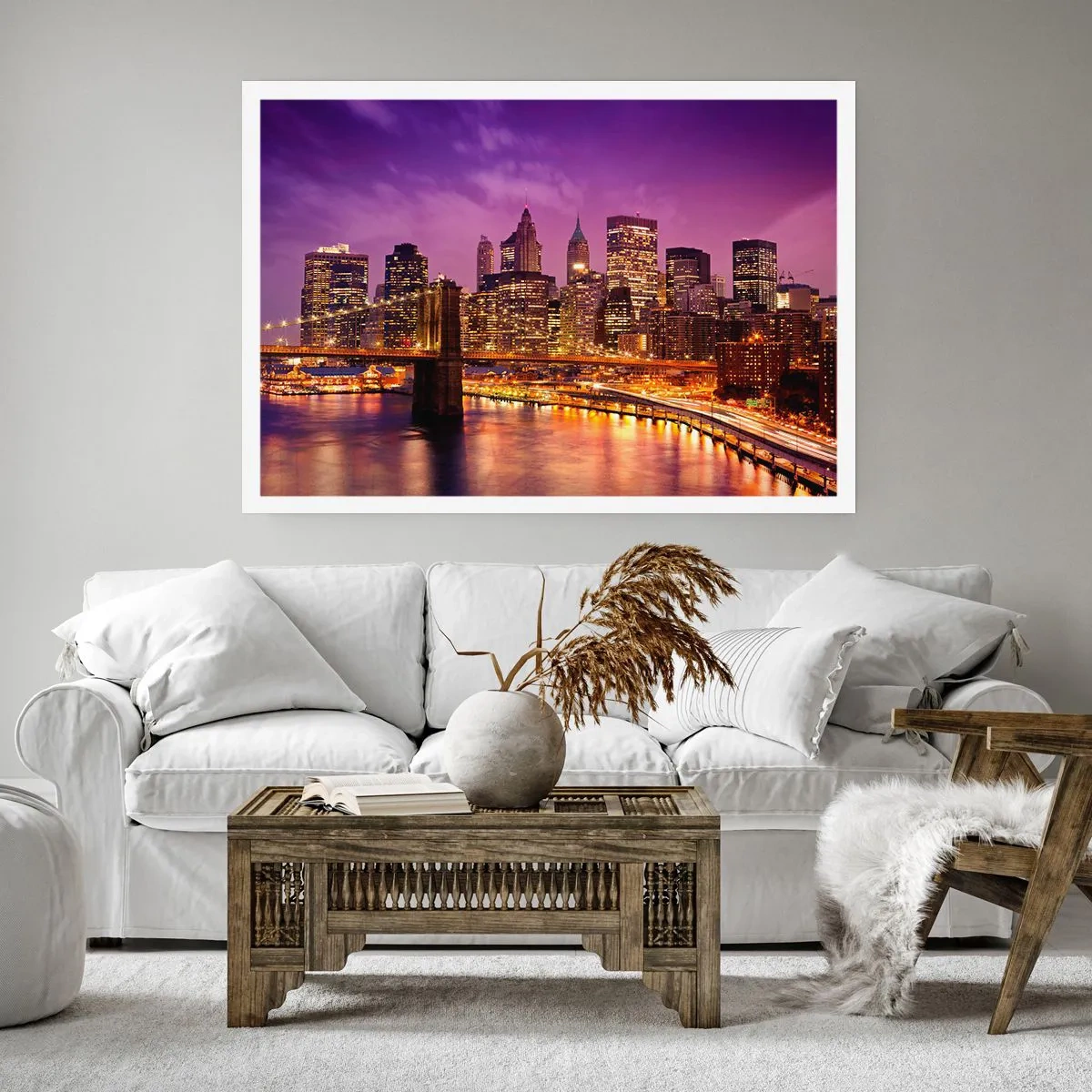 Poster - Violet and Gold Manhattan - 100x70 cm