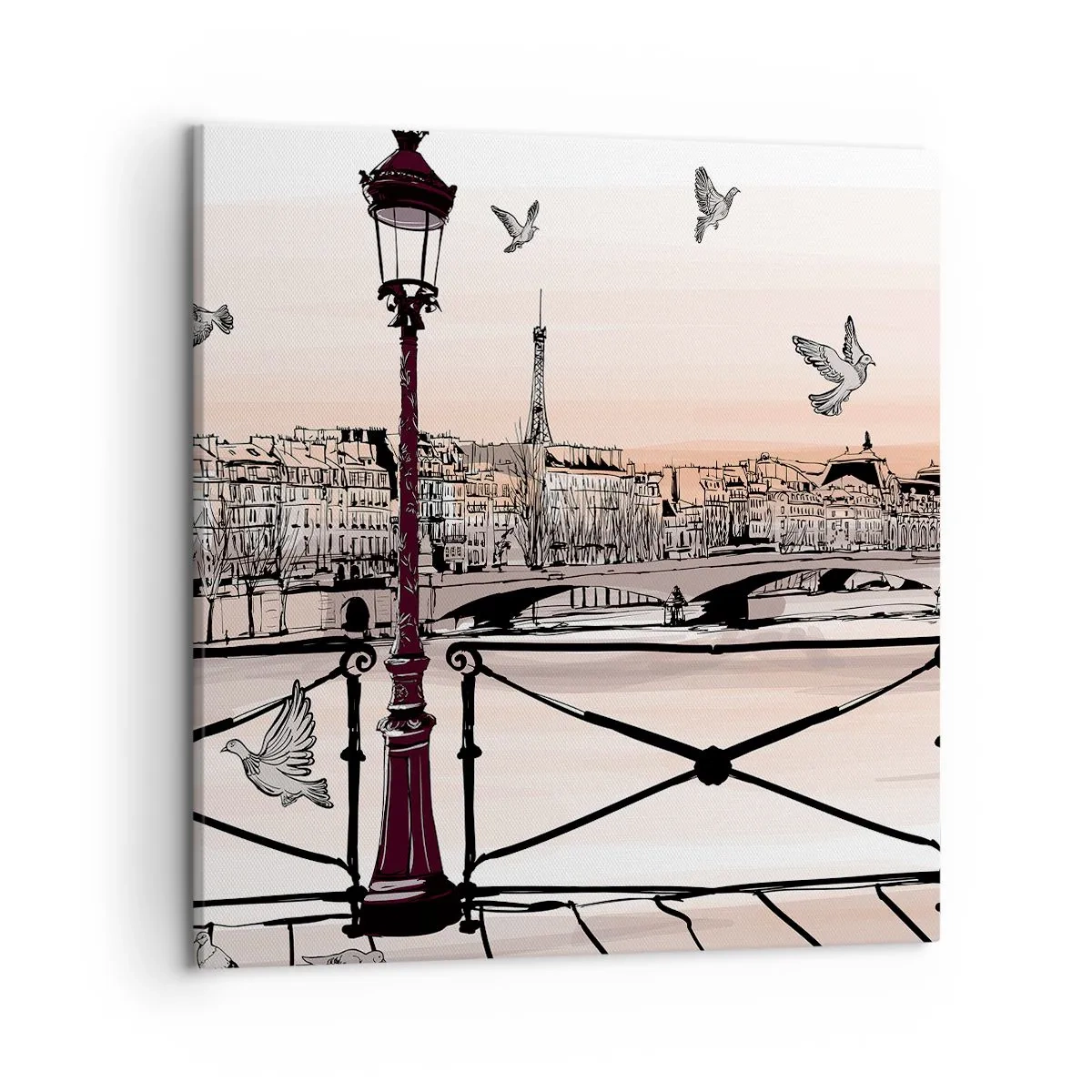 Canvas picture - Over the Roofs of Paris - 50x50 cm