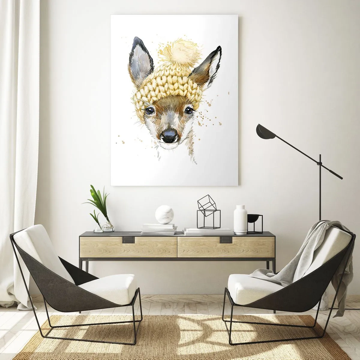 Glass picture - For Winter in a Snowy Forest - 70x100 cm