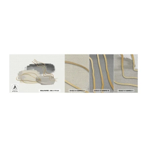 Photo Wallpaper Sample Premium Sand - Persistance and Movement - Abstraction, Piece, Gold - 100x30 cm