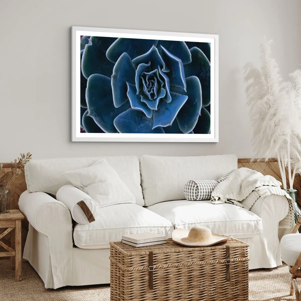 Poster in white frmae - Flower of the Desert - 50x40 cm