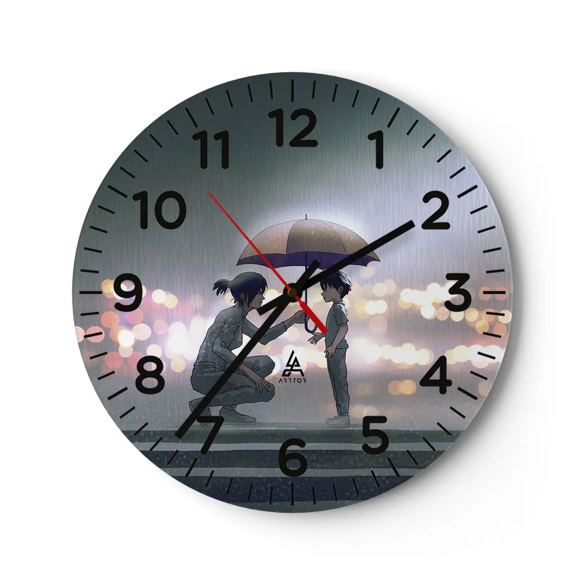 Wall clock - Clock on glass - And Everything Is All Right - 30x30 cm
