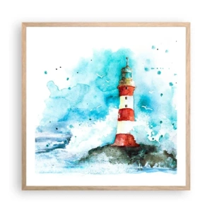 Poster in light oak frame - Unity of Elements - 60x60 cm