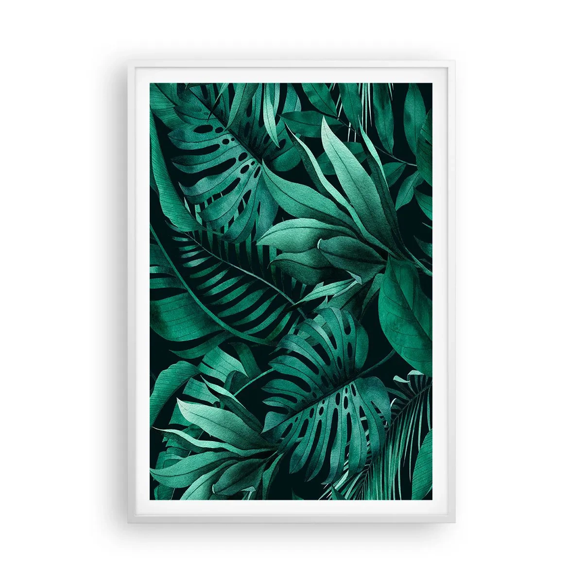 Poster in white frmae - Depth of Tropical Green - 70x100 cm