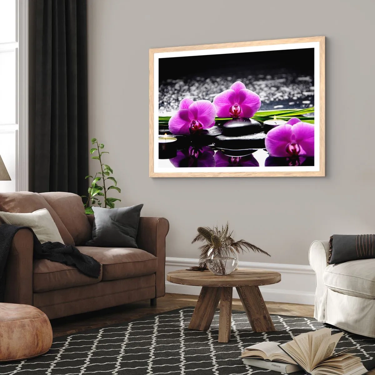 Poster in light oak frame - Drowning in Peace and Quiet - 40x30 cm