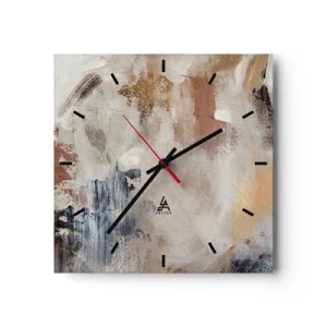 Wall clock - Clock on glass - Foggy Abstract - 40x40 cm