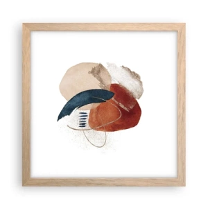 Poster in light oak frame - Oval Composition - 30x30 cm