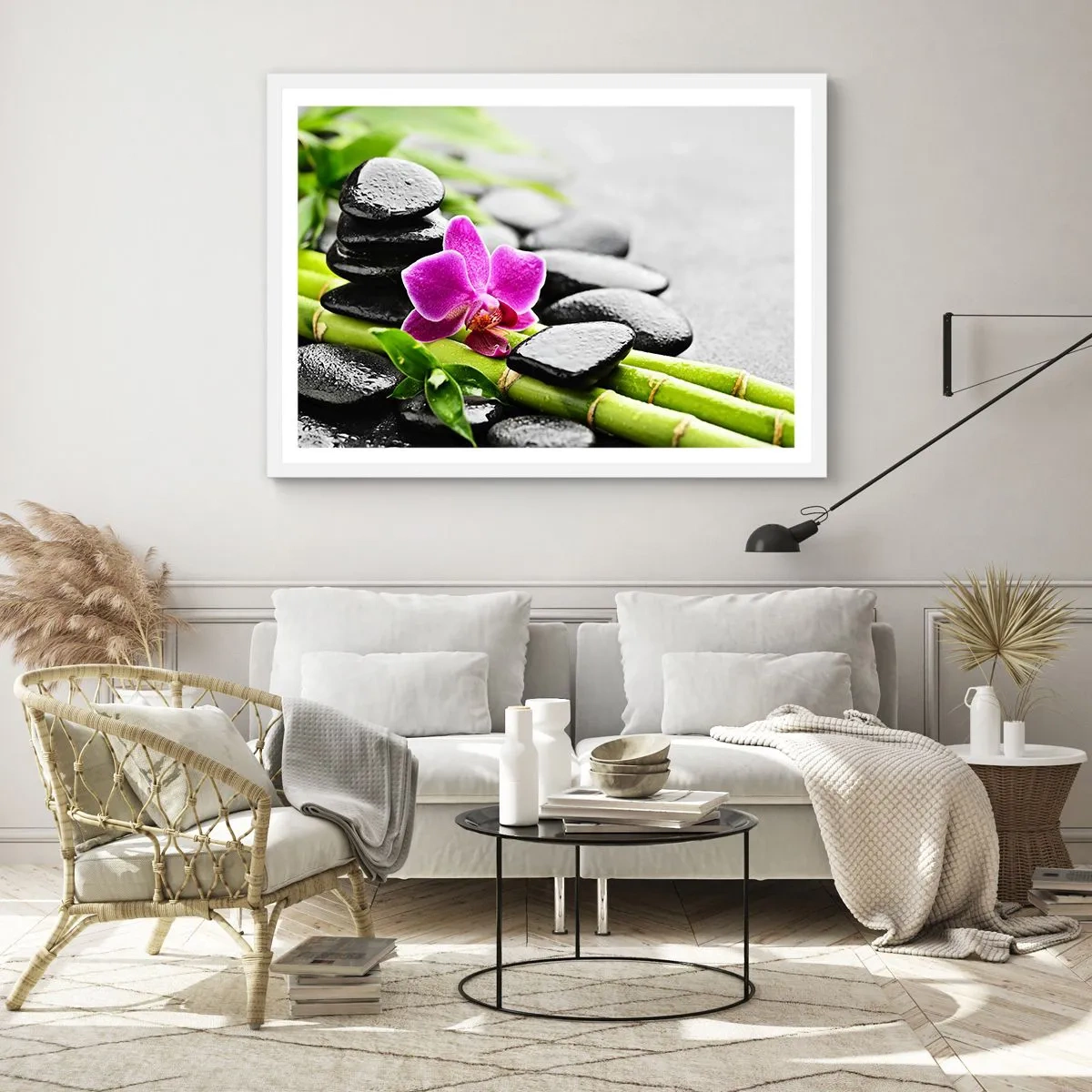 Poster in white frmae - In a Peaceful Balance - 91x61 cm