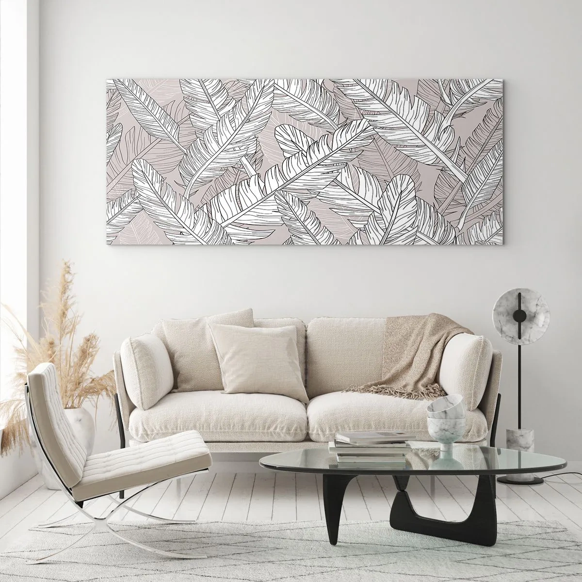 Glass picture - Storm of Feathers - 100x40 cm