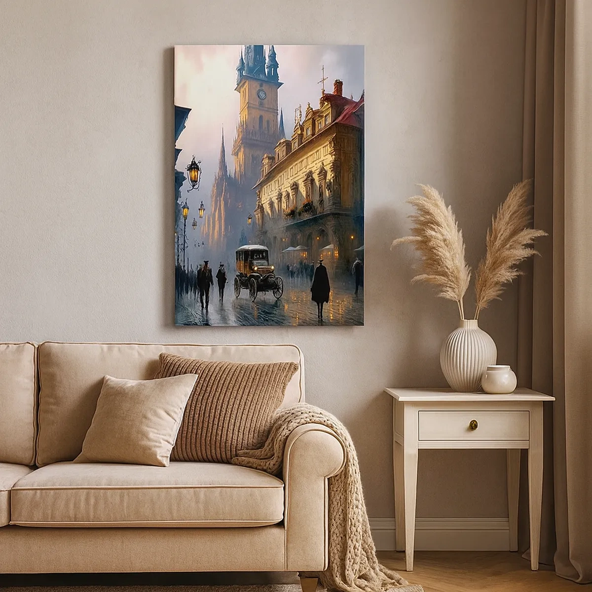 Canvas picture - Charm of Evening in Prague - 50x70 cm