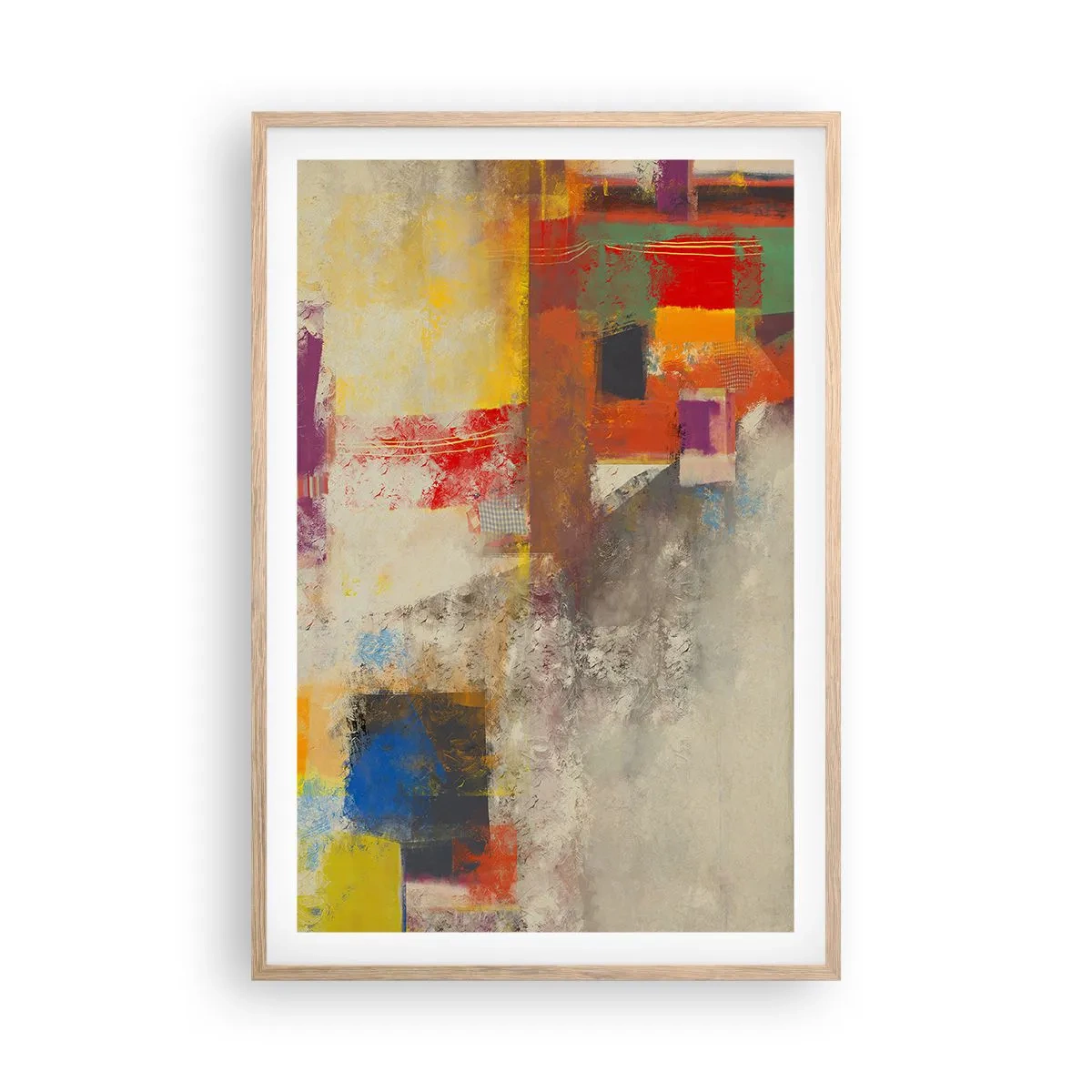 Poster in light oak frame - Geometry of Colours - 61x91 cm
