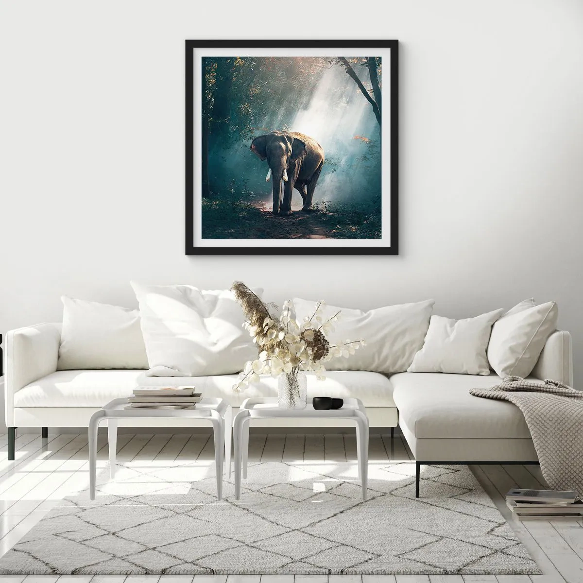 Poster in black frame - Quiet Stroll - 60x60 cm