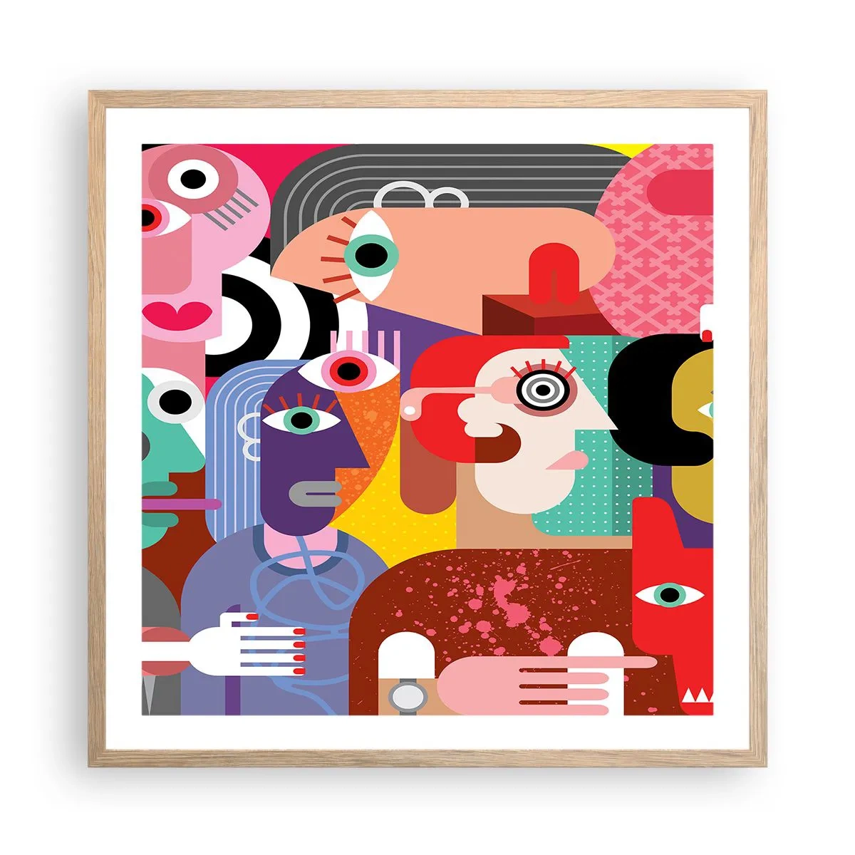 Poster in light oak frame - Picasso Sent Us - 60x60 cm