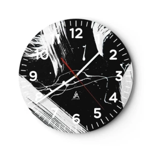 Wall clock - Clock on glass - Breaking the Darkness - 40x40 cm
