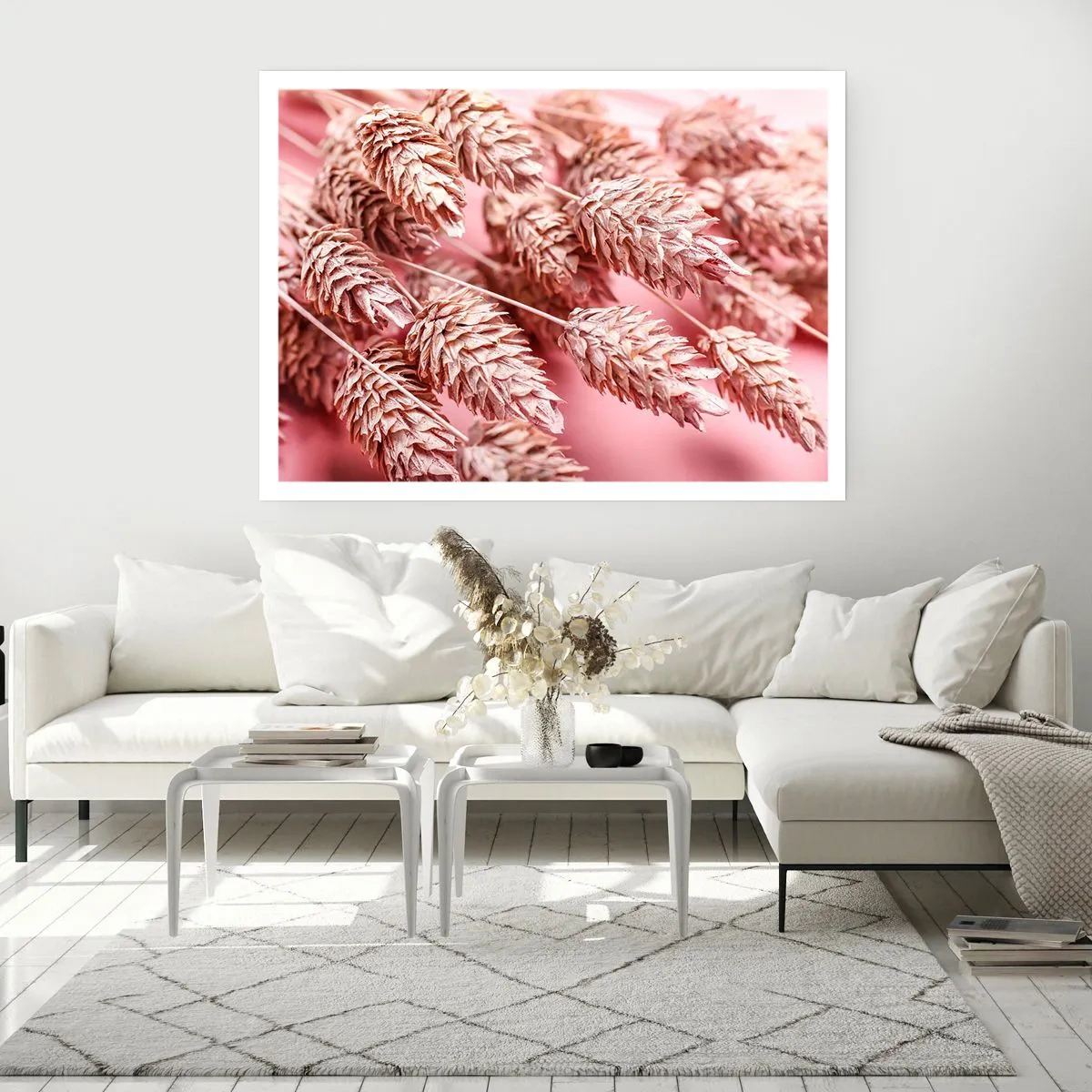 Poster - Flowery Cascade in Pink - 100x70 cm