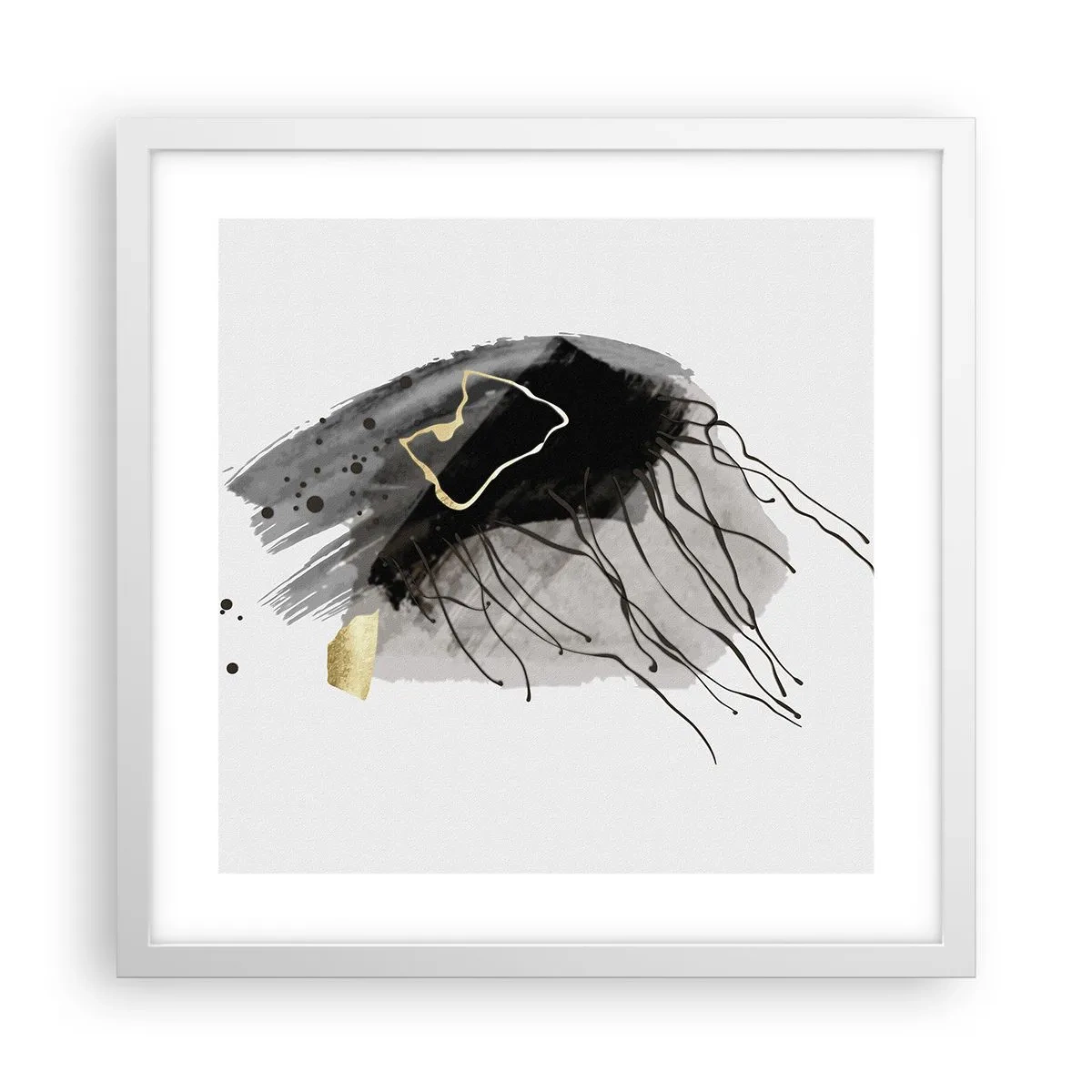Poster in white frmae - In Black and Gold - 40x40 cm