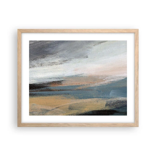 Poster in light oak frame - Abstract: Northern Landscsape - 50x40 cm