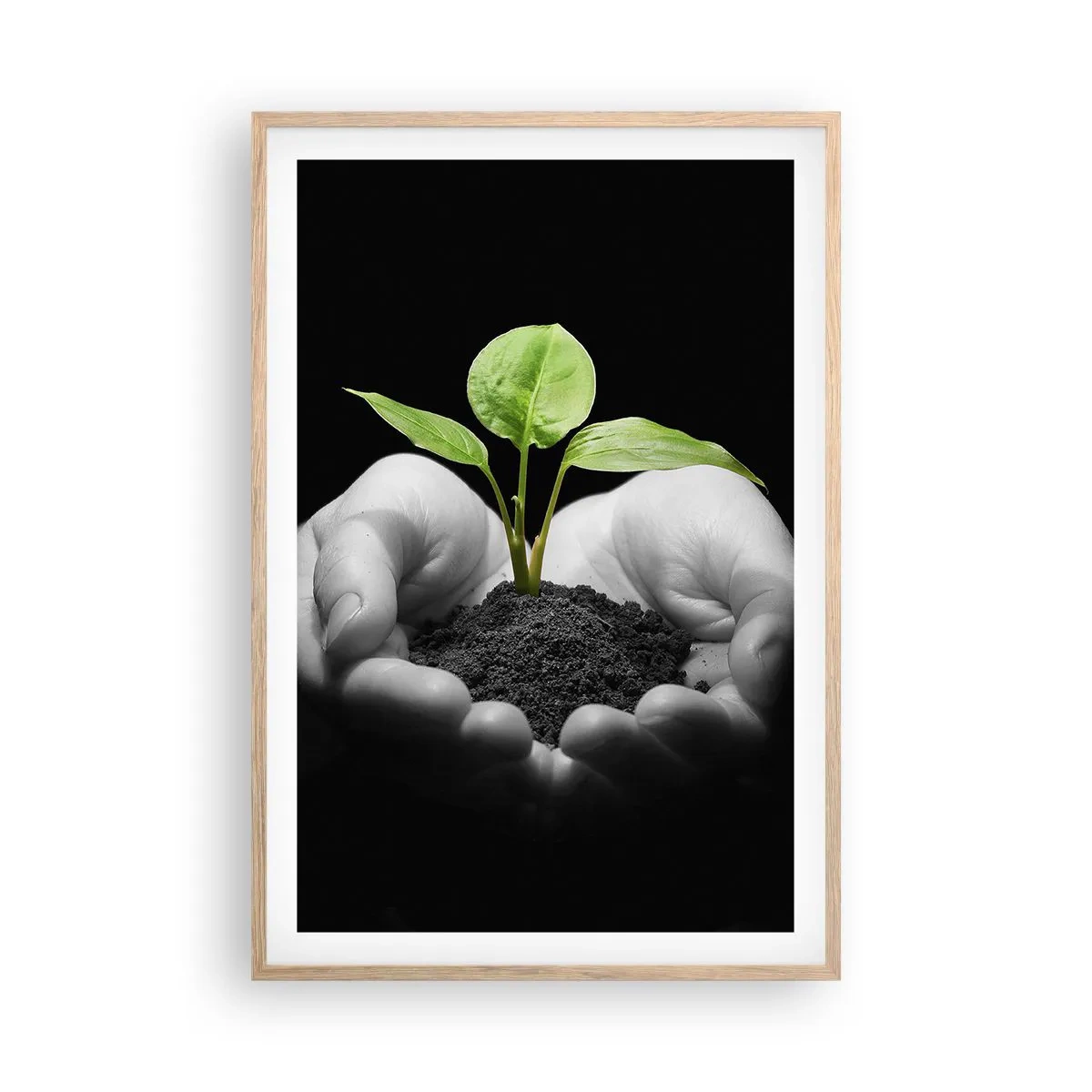 Poster in light oak frame - I Love Nature, I Protect It - 61x91 cm