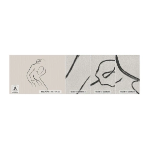 Photo Wallpaper Sample Premium Canvas - Intimate Sketch - Minimalism, Act, Woman - 100x30 cm