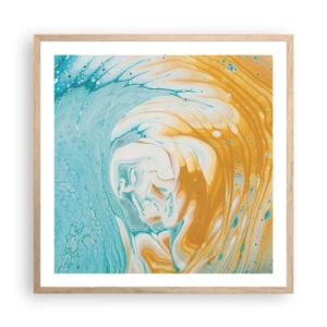 Poster in light oak frame - Pastel Swirl - 60x60 cm