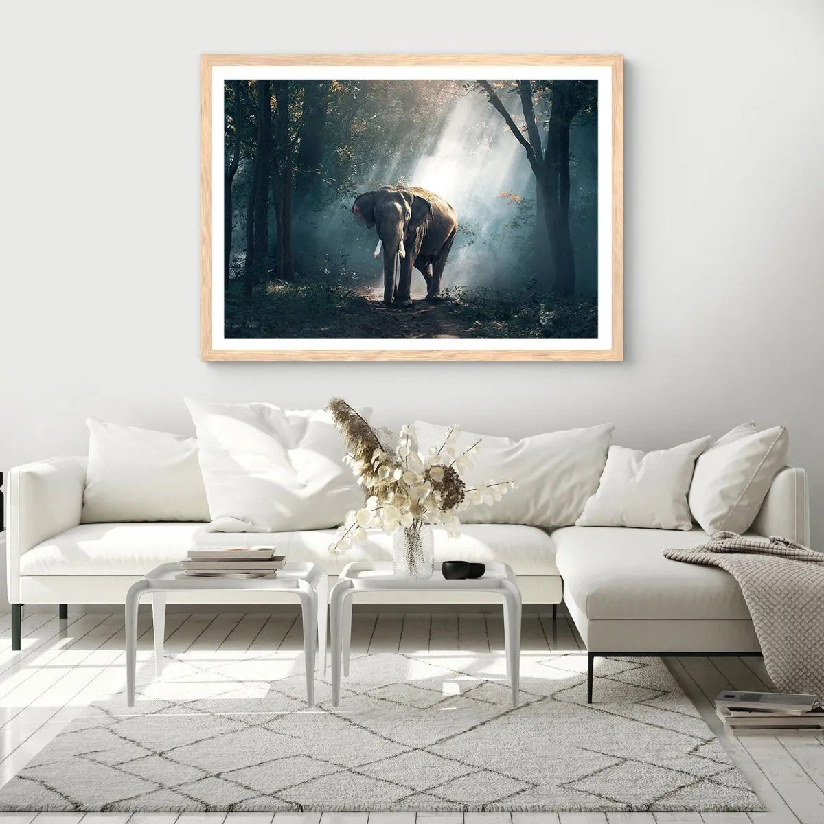 Poster in light oak frame - Quiet Stroll - 50x40 cm