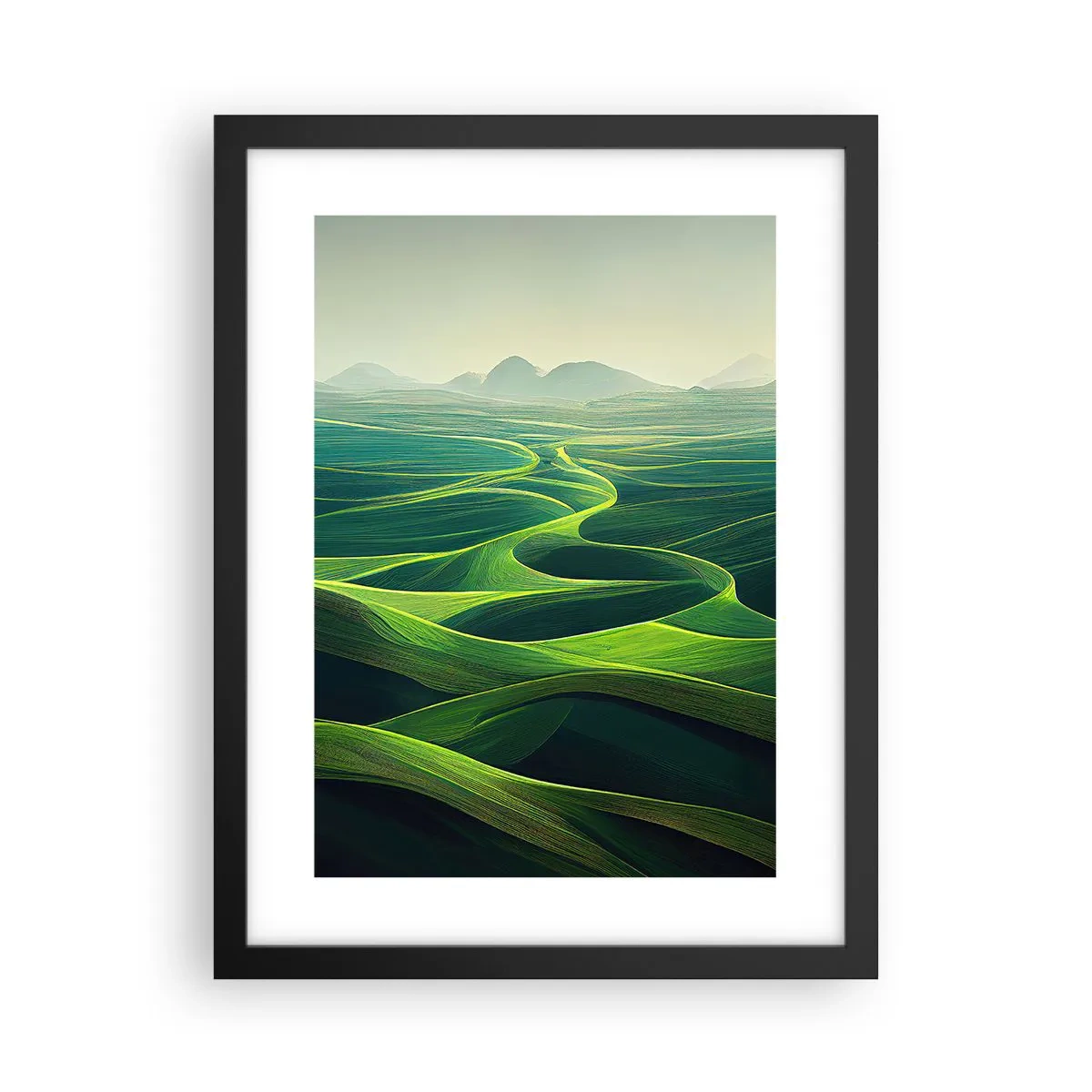 Poster in black frame - In Green Valleys - 30x40 cm