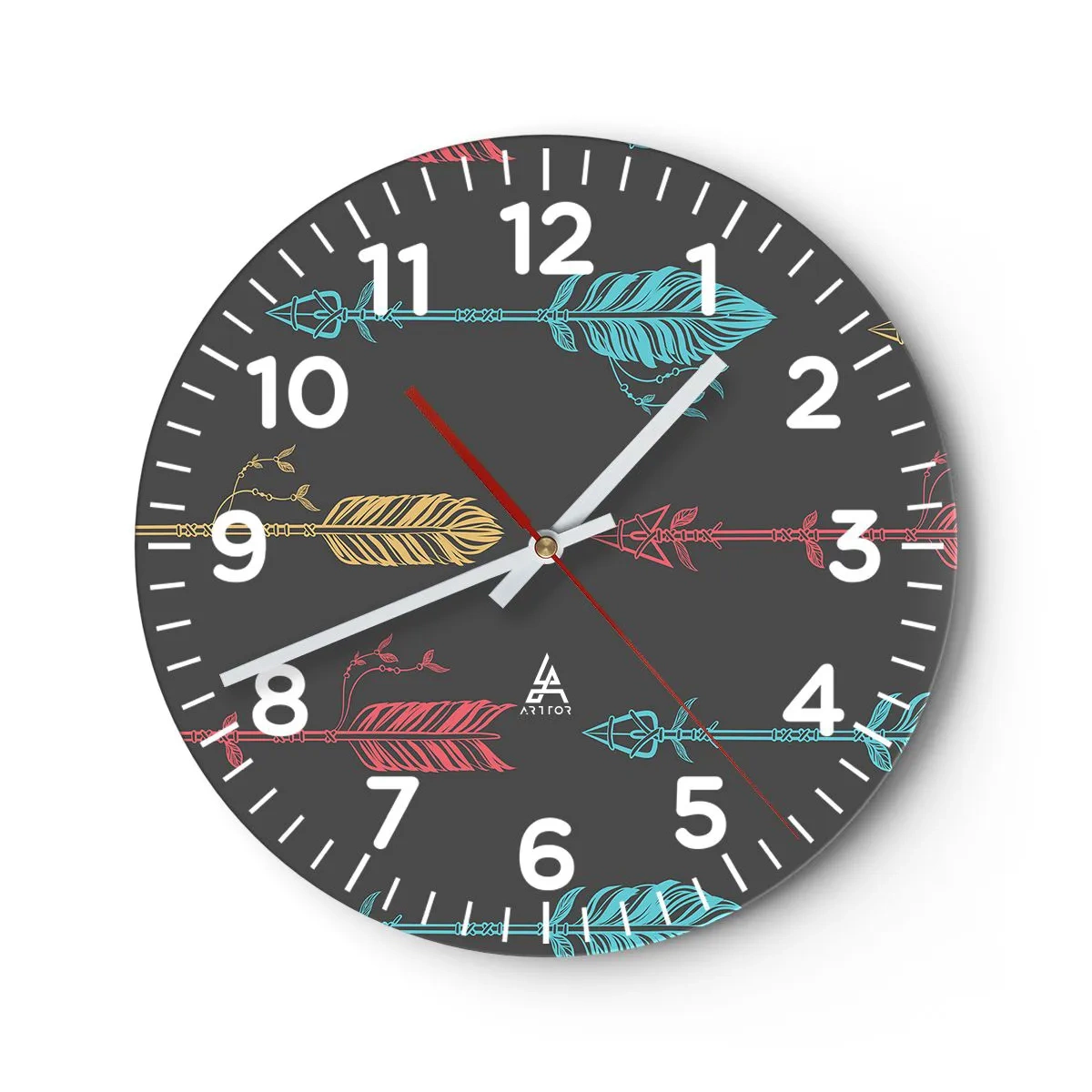 Wall clock - Clock on glass - In Ordinance - 30x30 cm