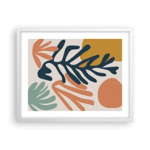 Poster in white frmae - Coral Sea - 50x40 cm