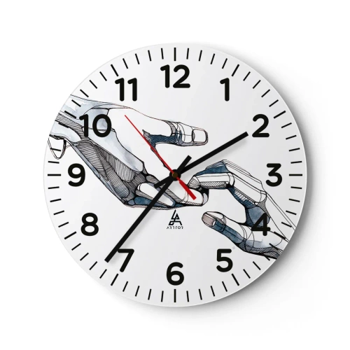 Wall clock - Clock on glass - Good Gesture - 40x40 cm