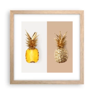Poster in light oak frame - Pineapple for Us - 30x30 cm