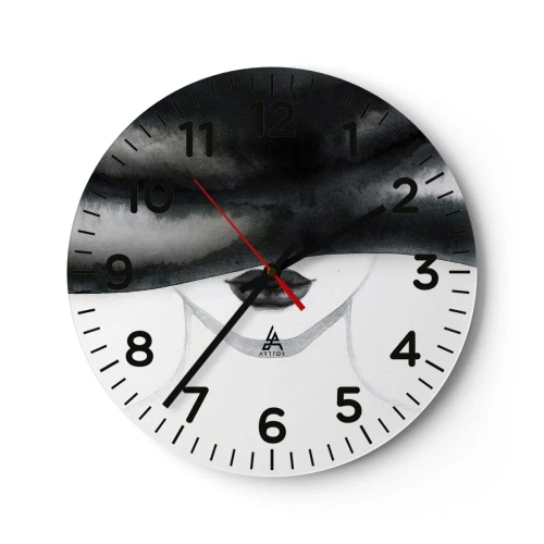 Wall clock - Clock on glass - Sensual Secret - 30x30 cm
