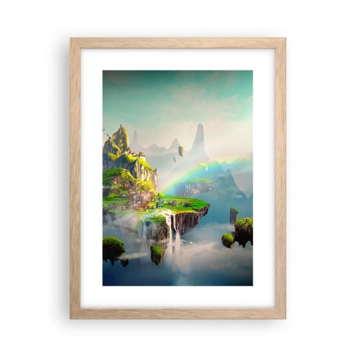 Poster in light oak frame - Internal Heaven - Happy Islands - 30x40 cm