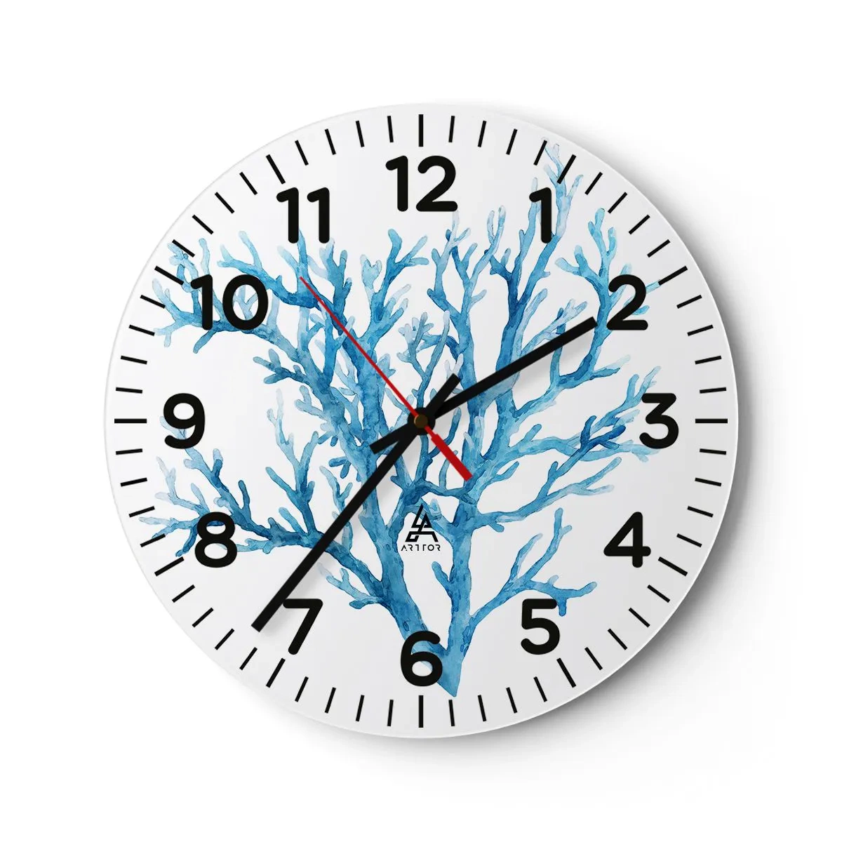 Wall clock - Clock on glass - Sea Filigree - 30x30 cm