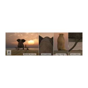 Photo Wallpaper Sample Premium Canvas - It Feels Good to Be Quiet Together - Abstraction, Animals, Friendship - 100x30 cm